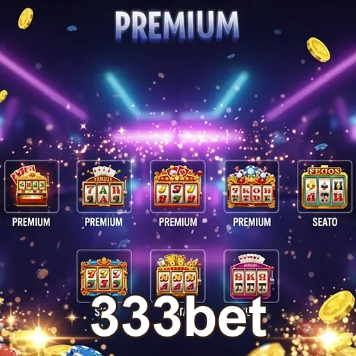 Imagem de jogos de cassino com o logo do 333bet, destaque para a variedade de entretenimento online.